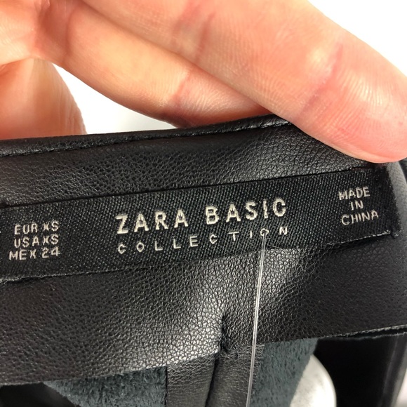 Zara Asymmetric Faux Leather Skort Faux Wrap - Picture 5 of 6